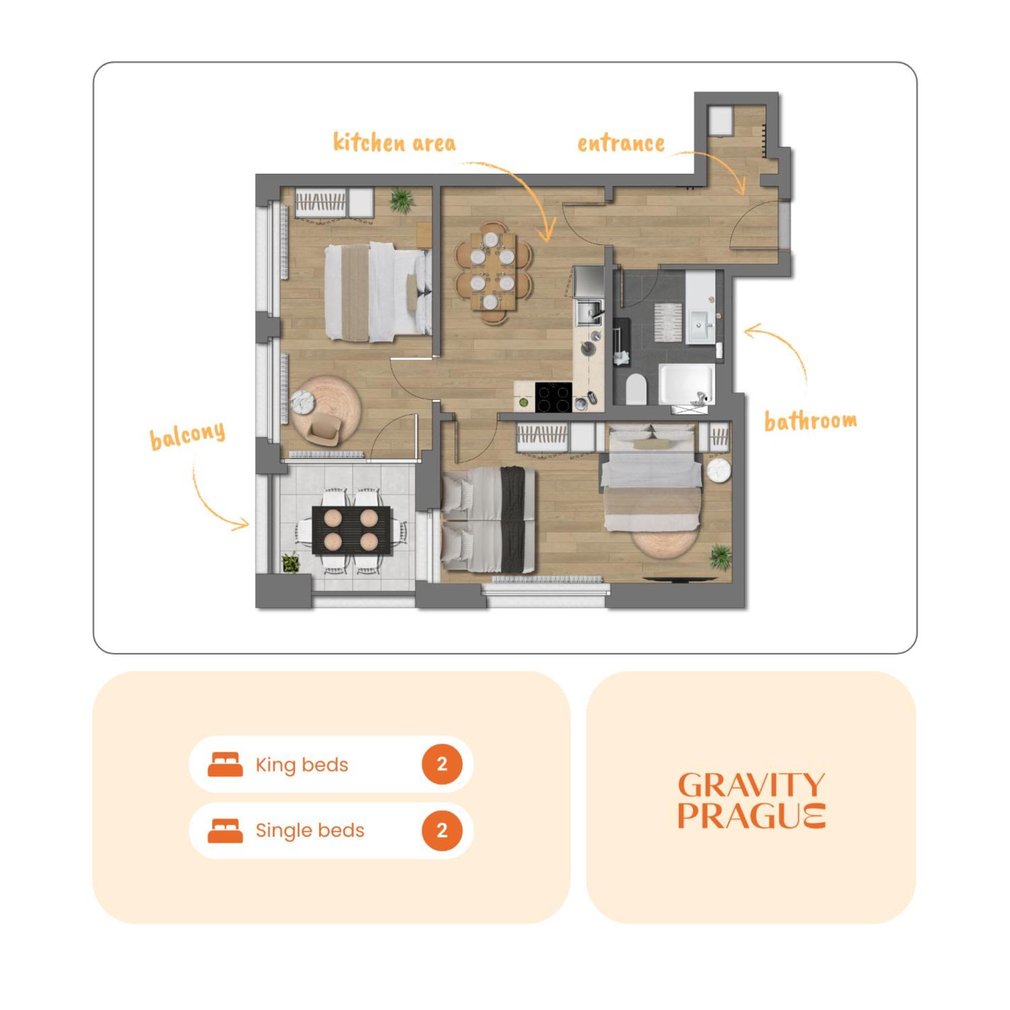 Bright 2Br - 5Th Floor, Balcony, Free Parking By Gravity Prague Apartamento Exterior foto